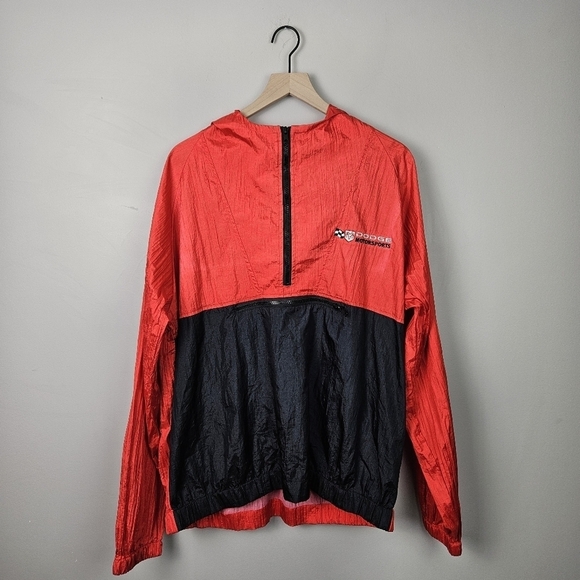 Dodge Motorsports Black Red Zip Windbreaker Large - Picture 1 of 7